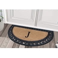 thumbnail image 6 of A1HC Half Round Black/Beige 30 in. X 48 in. Rubber and Coir Double Door Monogrammed J Doormat, 6 of 7