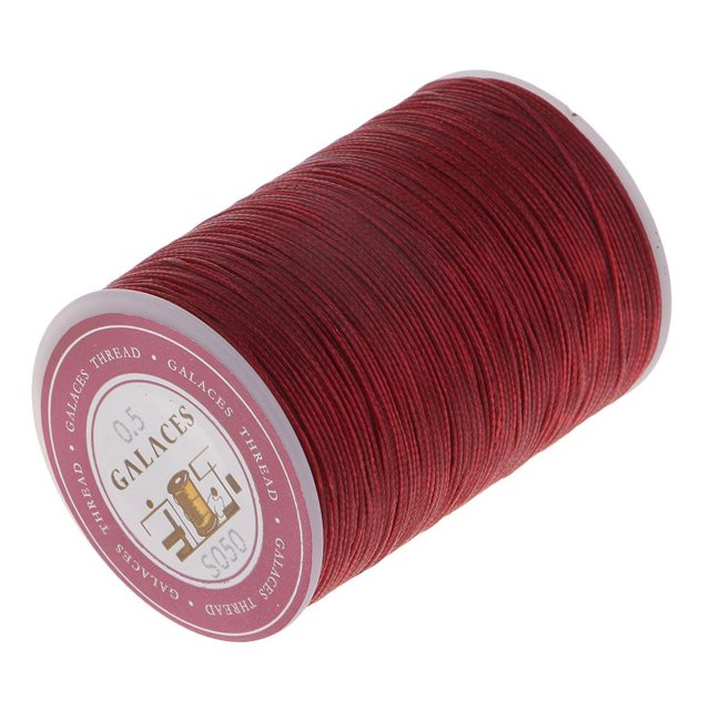 130M . Costura de cuero con hilo encerado redondo de 5 Color rojo Hugo Hilo encerado para coser