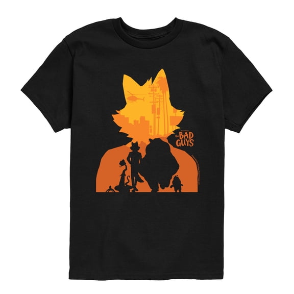 The Bad Guys - Wolf Silhouette - Youth Boys Short Sleeve Graphic T-Shirt