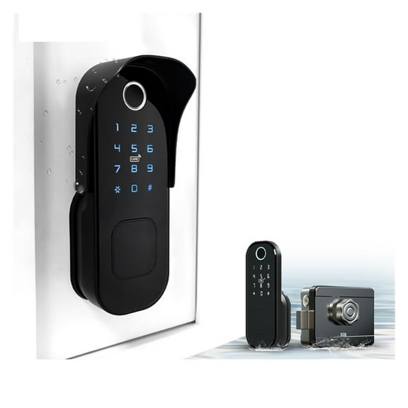 App Bluetooth Fingerprint Rim Lock Smart Card Digital Keyless Code Battery Electronic Door Lock For Home ,Easy Installation