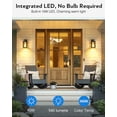 thumbnail image 3 of VIANIS Black Exterior Lighting Fixtures Wall Mount for House, 2 Pack Dusk to Dawn Outdoor Wall Sconce Lantern with 10W LED Crystal Bubble Glass, Modern Anti-Rust Outside Coach Lights for Porch Garage, 3 of 9