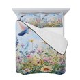 thumbnail image 7 of Spring Floral Twin Size Down Alternative Comforter, Lightweight Comforter Quilt Bedding Set with Pillow Shams Summer Botanical Hummingbird All Seasons Bed Comforter Duvet Insert 68"x86", 7 of 7
