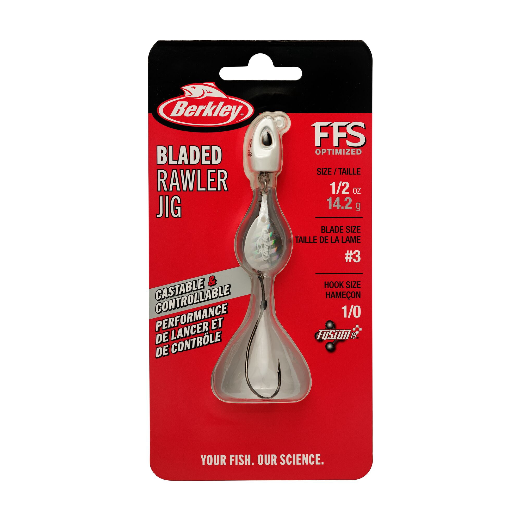 Berkley Bladed Rawler Jig, Crawler Jigs, Pearl White (1 Count)
