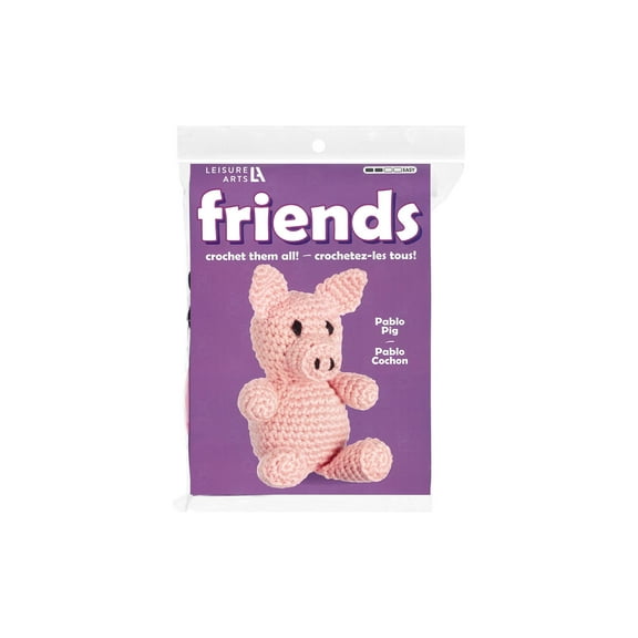 Leisure Arts Amigurumi Pig Pablo Crochet Kit 8 Inch Stuffed Pig