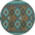 thumbnail image 1 of Ahgly Company Indoor Round Oriental Light Blue Traditional Area Rugs, 8' Round, 1 of 4