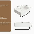 thumbnail image 5 of White Wall Mounted Vessel Sink with Towel Rack Small Bathroom Sink for Tight Spaces Modern Floating Vanity with Faucet Hole, 5 of 6