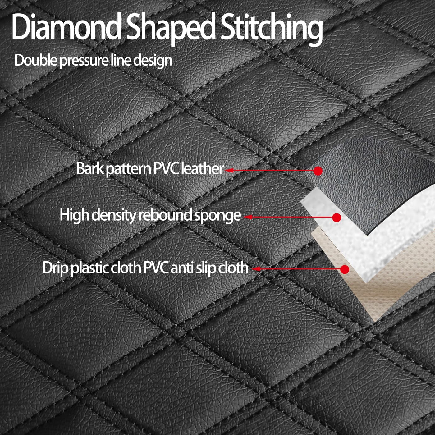 Autoking Cover Leather Front Car Seat Cover, Anti-Slip and Full Wrap Driver Car Seat Protectors with Storage Pocket, Luxury Bottom Auto Seat Cushion (Black)