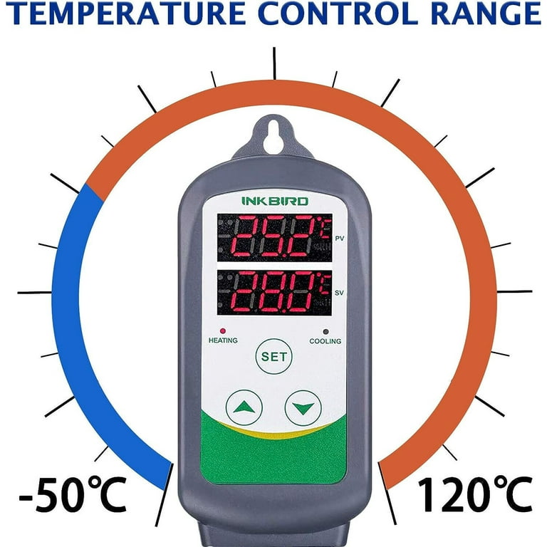 Inkbird ITC-308 Digital Temperature Controller 2-Stage Outlet Thermostat  Heating and Cooling Mode10V 10A 1100W
