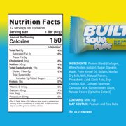 BUILT Bar Sour Puff Protein Bars, Blue Razz Blast, Gluten Free, Sour Candy Snacks - 12ct