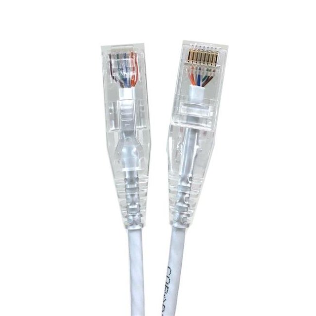 Micro Connectors E08-007W-SLIM5 7 Pieds Ultra Mince 28AWG Cat6 UTP RJ45 Patch Cables&44; Blanc - Pack de 5