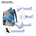 thumbnail image 5 of Casual Canvas Backpack Without Interlayer Large Capacity Stick Bag Design For Outdoor Shopping Office Outdoor Sports Blue And Beige Gold Marble Medium, 5 of 7
