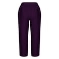 thumbnail image 5 of Lmnyox Women's Summer Capri Pants Wide Leg Elastic Waist Capris with Pocket Lightweight Casual Capris, 5 of 5