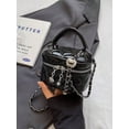 thumbnail image 2 of Wynndora Mini Box Crossbody Bag, Black Quilted Metallic Purse with Chain Strap, Top Handle & Heart Charm, Women's Evening Clutch, 2 of 9
