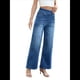 thumbnail image 2 of Pantalones Vaqueros Anchos de Talla Grande para Mujer, Cintura Alta, Adelgazantes, con Múltiples Bolsillos, Rectos, Holgados e Informales. Azul Oscuro Medio L, 2 of 10