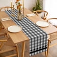 thumbnail image 3 of Gray Black Plaid Table Runner - 70 Inch Long, Kitchen Dining Table Runner Dresser Scarves, Vintage Star Greyish Buffalo Lattice Farmhouse Decor for Coffee Tables Wedding Party Banquet, 3 of 8