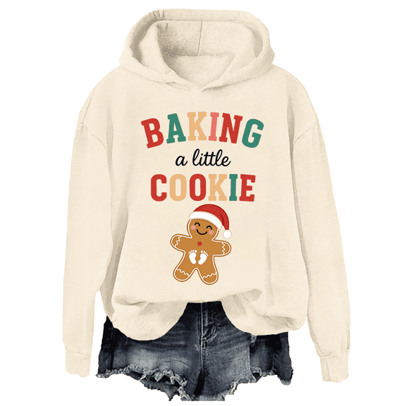 Growing A Little Cookie Sweatshirt Baking A Little Cookie Shirt Christmas Pregnancy Announcement Pullover Hoodie