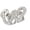 Silver, variant on Trendy 2g Lightweight Copper Mouth Jewelry Featuring Twin Love Shape Cubic Zirconia Body Piercing Decors