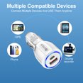 thumbnail image 2 of QC3.0 PD Tipo-C 15W + Puerto USB Cargador de coche Adaptador de carga rápida automática (Blanco) Ehuebsd Para estrenar, 2 of 8