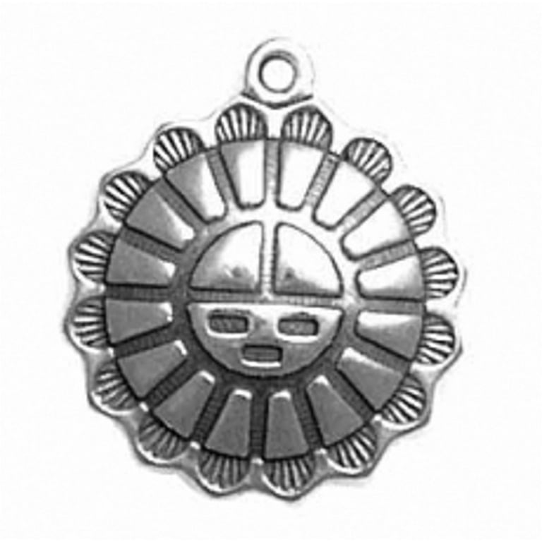 Black necklace - string, TRIBAL pendant, sun