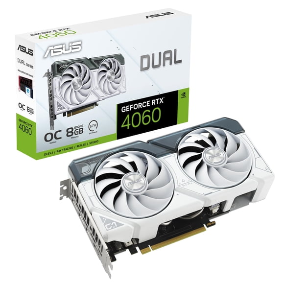 ASUS Dual GeForce RTX™ 4060 OC White Edition reacondicionada de 8 GB GDDR6 (PCIe 4.0, GDDR6 de 8 GB,