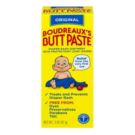 Boudreaux's Butt Paste Diaper Rash Ointment - Original - Contains 16% Zinc Oxide - Pediatrician Recommended - Paraben and Preservative-Free - 2 Oz