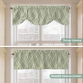 thumbnail image 5 of Sage Green Stripes Tie Up Valance Curtains for Windows, Kitchen Curtains Window Treatments, Simple Geometric Modern Monochrome Short Window Shades Valances for Bedroom Bathroom Cafe 54"x18", 5 of 8