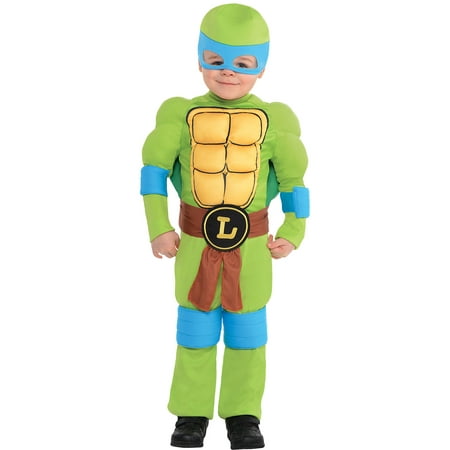 Teenage Mutant Ninja Turtles Leonardo Muscle Costume, Toddler Boys, 3-4T, w Accs