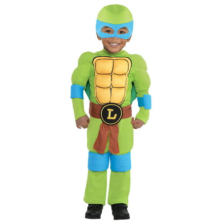 Teenage Mutant Ninja Turtles Leonardo Muscle Costume, Toddler Boys, 3-4T, w Accs