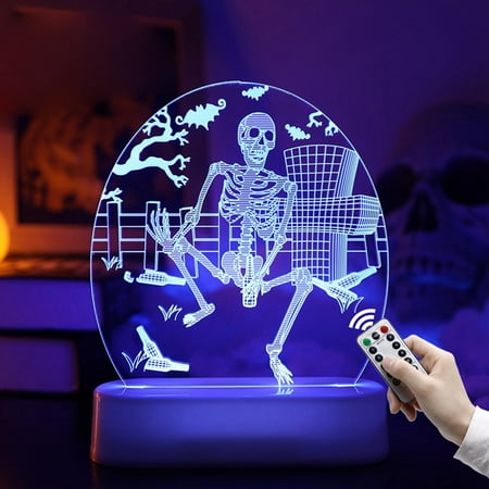 

Lushas Border New Decorative Light 3D Night Light Pumpkin Skeleton Decoration Creative Modeling Lights