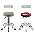 thumbnail image 5 of Hirioo Snowflakes On A Buffalo Plaid for Round Bar Stool Seat Covers Washable Stool Cushion Slipcover Elastic Bar Chair Covers for 12-14 Inch Chair-13 inch, 5 of 7