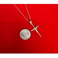 thumbnail image 4 of 10k Real Gold Jesus Crucifix Pendants Necklace, 10k Real Gold Cross with 10k Solid Gold 1mm Figaro Chain, Cross, 10k Gold Inri Cross, Gift (Chain Lenght:with 16'' chain;), 4 of 5