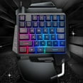 thumbnail image 1 of Colorful Light One-handed Keyboard+ Hand Game Artifact Right Hand Game Mouse+Bluetooth Keyboard Mouse Device Connector for Mobile Phone（Don‘t Sell Cell Phones）, 1 of 11