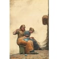 thumbnail image 2 of Homer, Winslow 13x18 Gold Ornate Wood Framed with Double Matting Museum Art Print Titled - Mending the Nets, 2 of 4