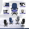 thumbnail image 7 of Romig Comfort Series High-Back Multifunctional Fabric Computer Task Chair with Adjustable Arms - Navy Blue, 7 of 7