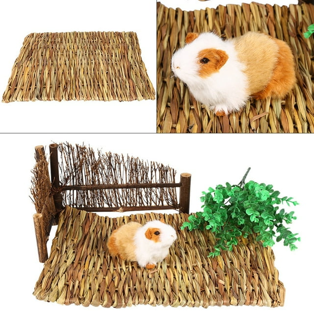 Herwey 2Sizes Small Pet Animal Hamster Hand-woven Grass Mat Rabbit Guinea-pig Pad, Rabbit Grass Mat, Hamster Pad