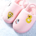 thumbnail image 3 of Kids Fluffy Sandals Cartoon Cute Thick Slip on Slippers Winter Slides with Strap, 3 of 10
