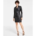 thumbnail image 1 of Michael Kors Womens Faux-Leather Surplice Dress, black, Petite, PP/PXS, 1 of 1