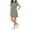 Green, variant on Striped Polos Dresses Girls Straight Loose Casual School Dress Short Sleeve Shift Preppy Clothes Pink, Size 3 Y