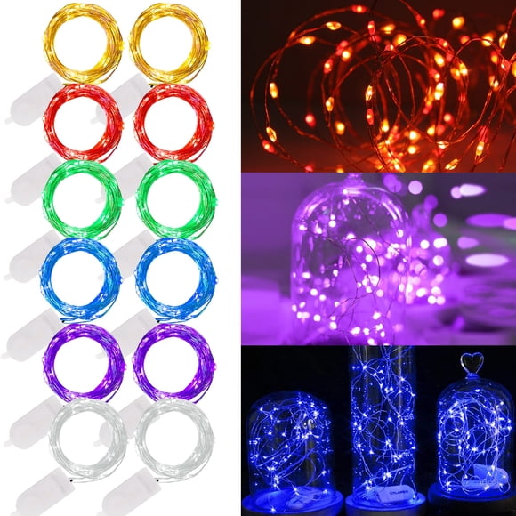 Fairy Lights WATERGLIDE 20 LED de 2 m, funciona con pilas, paquete de 12