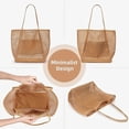 thumbnail image 2 of Firefly hope Bolso de hombro tejido para mujer, bolso de mano y neceser, elegante bolso de playa de verano, 35 x 16 x 37 cm (negro), 2 of 4