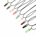 thumbnail image 1 of Natural Quartz Chakra Crystal Healing Point Cut Gemstone Pendant Reiki Necklace, 1 of 4
