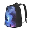 thumbnail image 1 of Easygdp Red And Blue Fire Dragon Mochila de Gran Capacidad Minimalista Ideal para Escuela, Viajes y Uso Diario, 1 of 6