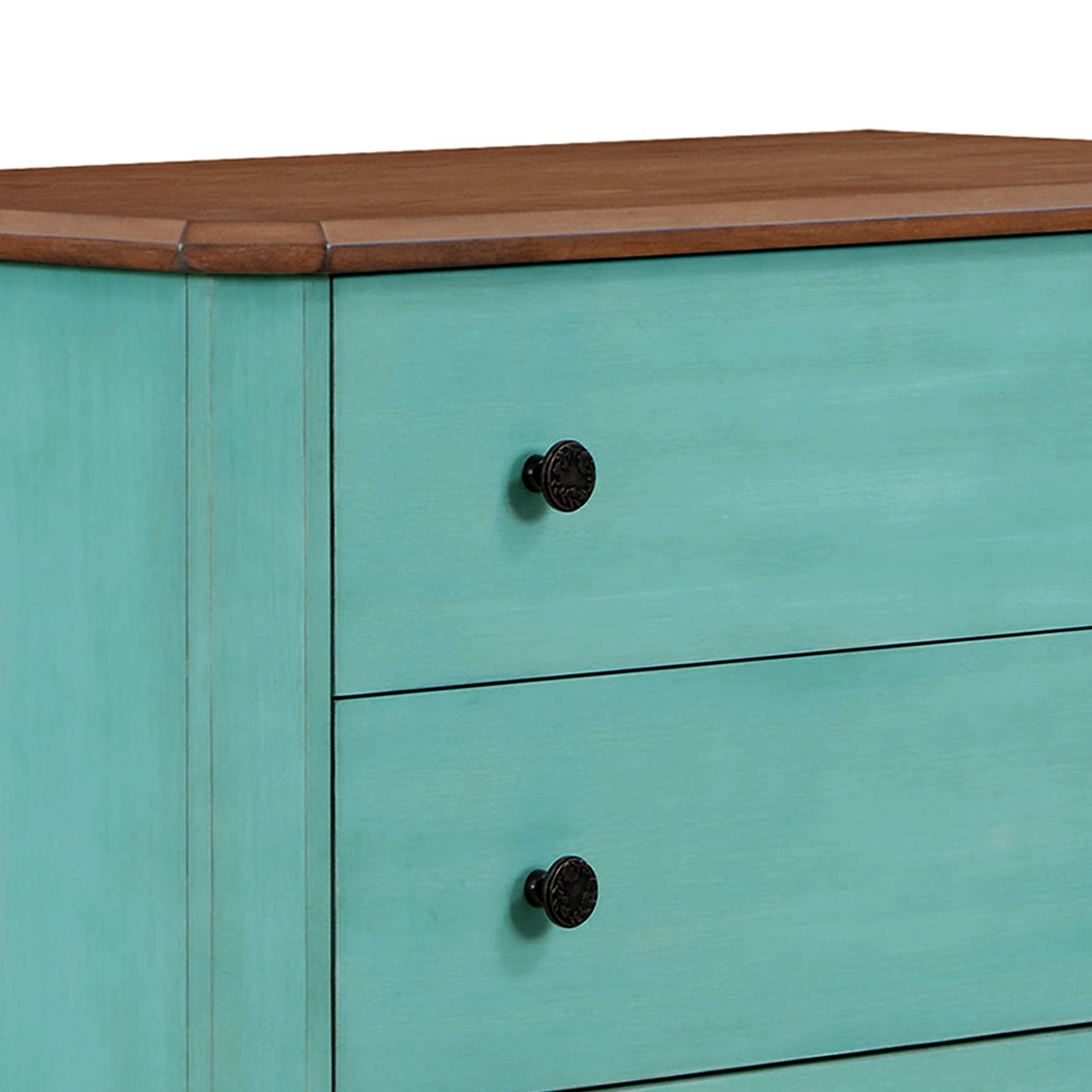 The Pioneer Woman 4-Drawer Dresser Made With Solid Wood Frame, Teal
