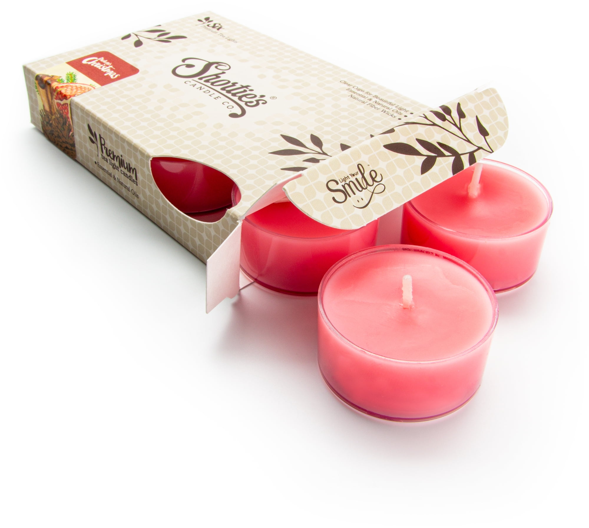 Dickens Christmas Pink Tea Light Candles 6 Pack Highly Scented, Hand