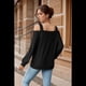 thumbnail image 2 of Blusa de Verano con Escote Cuadrado y Hombros Descubiertos para Mujer, Color Negro, Talla L, 2 of 8