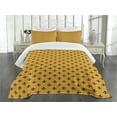thumbnail image 3 of Ambesonne Fleur De Lis Quilted Bedspread Set 3 Pcs, Retro Checkered, Queen Size, Marigold Purple, 3 of 5