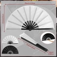 thumbnail image 2 of Abanicos de seda plegables a mano Maitys Tai Ji en blanco y negro (paquete de 2), 2 of 7