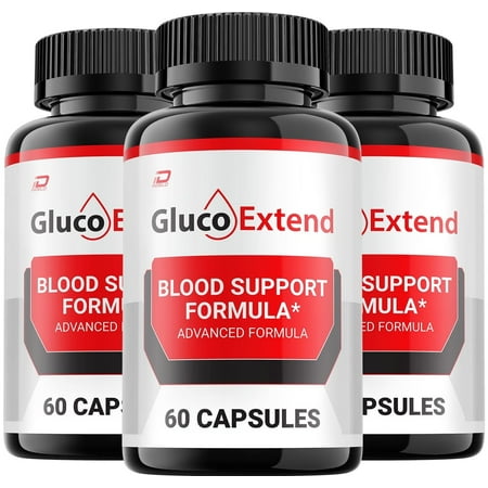 Gluco Extend Capsules - GlucoExtend Pills Advanced Supplement, All Natural, Maximum Strength Formula, Reviews, 3 Pack, 180 Capsules