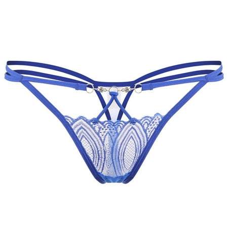 

ZHUASHUM Womens Panties Thong Low Waist Lace Hollow Women Underwear Briefs 3 Pack