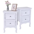 thumbnail image 2 of paproos Modern Bed Side Table Set of 2, Nightstand with with 2 Storage Drawers, Sofa Side Table for Living Room, Bedroom, White, 2 of 10